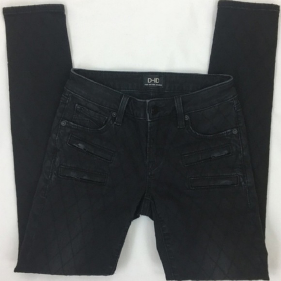 ⭐HP⭐ D-ID Black Quilted Denim Jeans - Picture 2 of 4